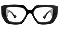 Santiz - Rectangle Black Eyeglasses | Vooglam Angle View