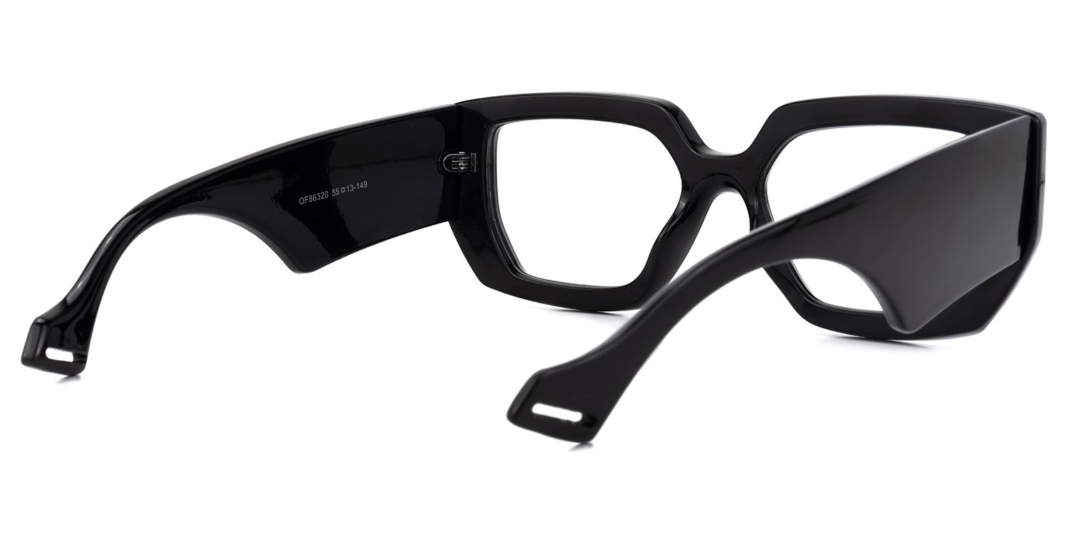 Santiz - Rectangle Black Eyeglasses | Vooglam Side View