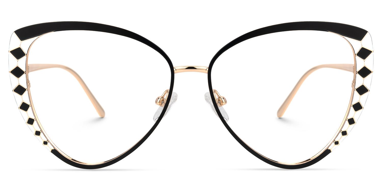 Tristan - Geometric Black Eyeglasses | Vooglam Angle View