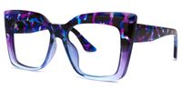 Reina - Bold Purple Ombre Floral Frame Eyeglasses | Vooglam Front View
