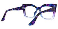 Reina - Bold Purple Ombre Floral Frame Eyeglasses | Vooglam Side View