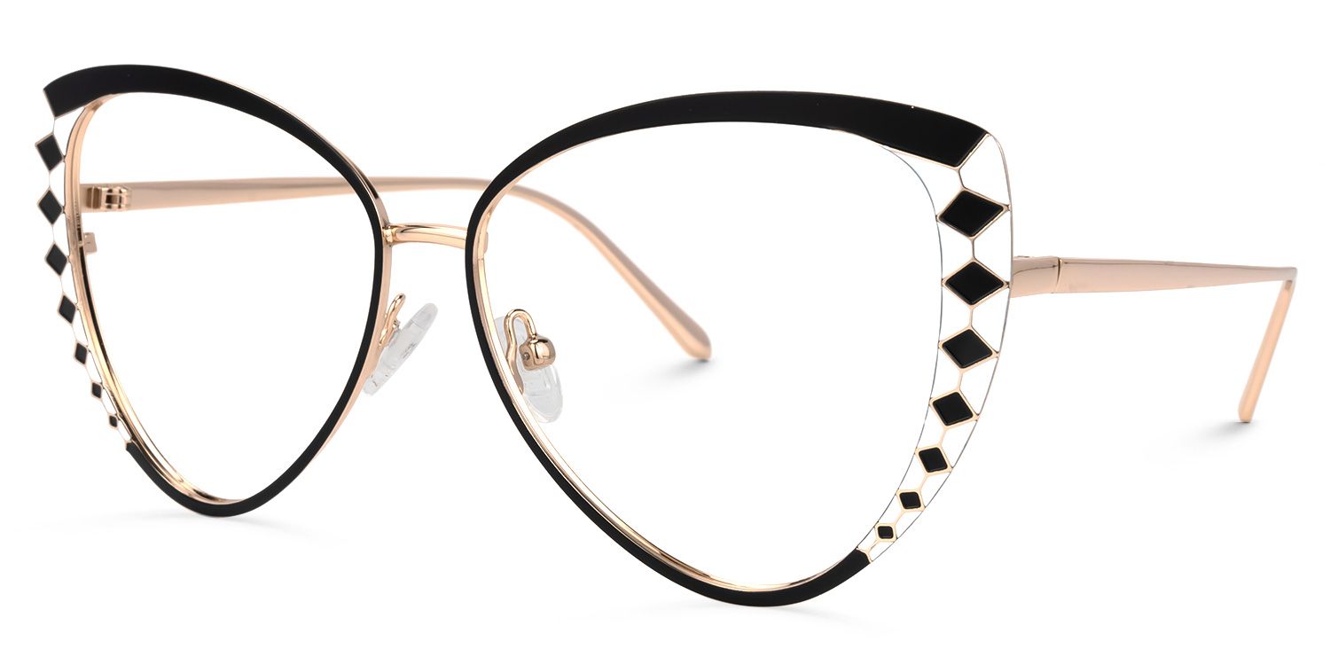 Tristan - Geometric Black Eyeglasses | Vooglam Front View