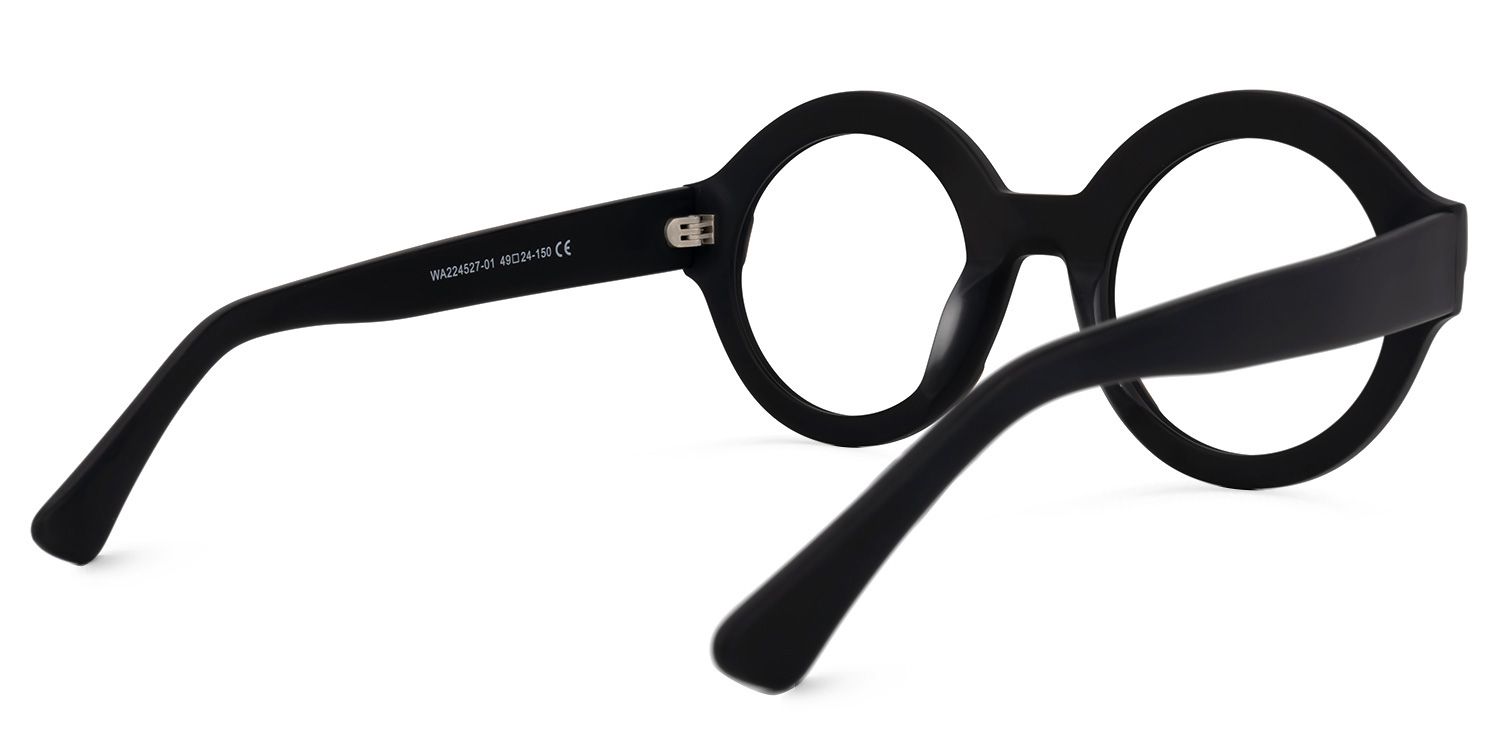 Round Black Eyeglasses | Vooglam.com Side View