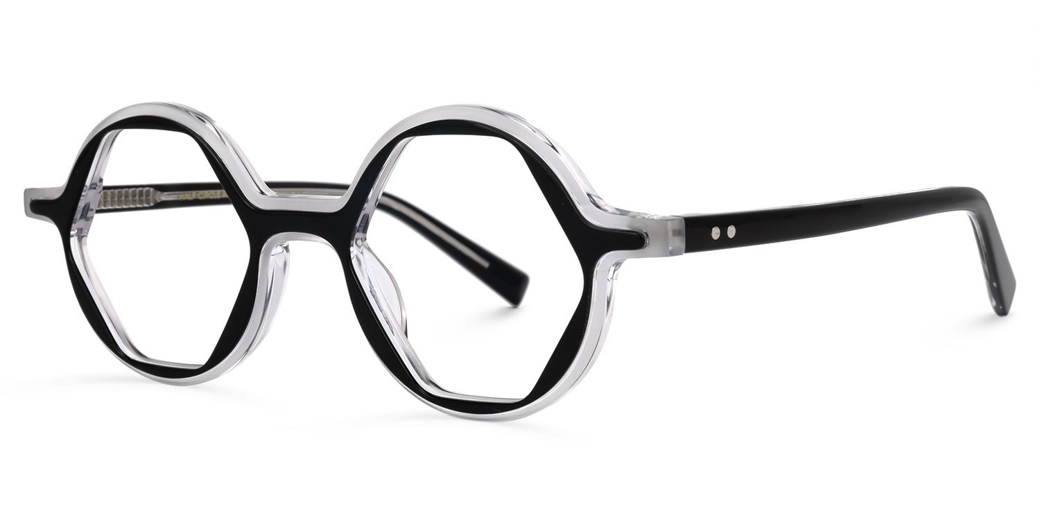 Round Black Eyeglasses | Vooglam.com Front View