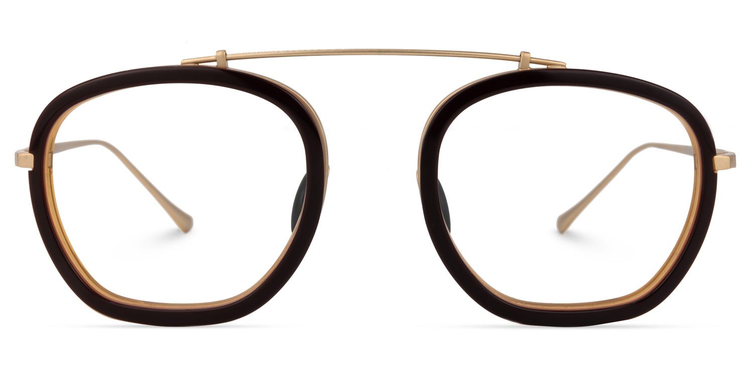 Aviator Brown Eyeglasses | Vooglam.com Angle View