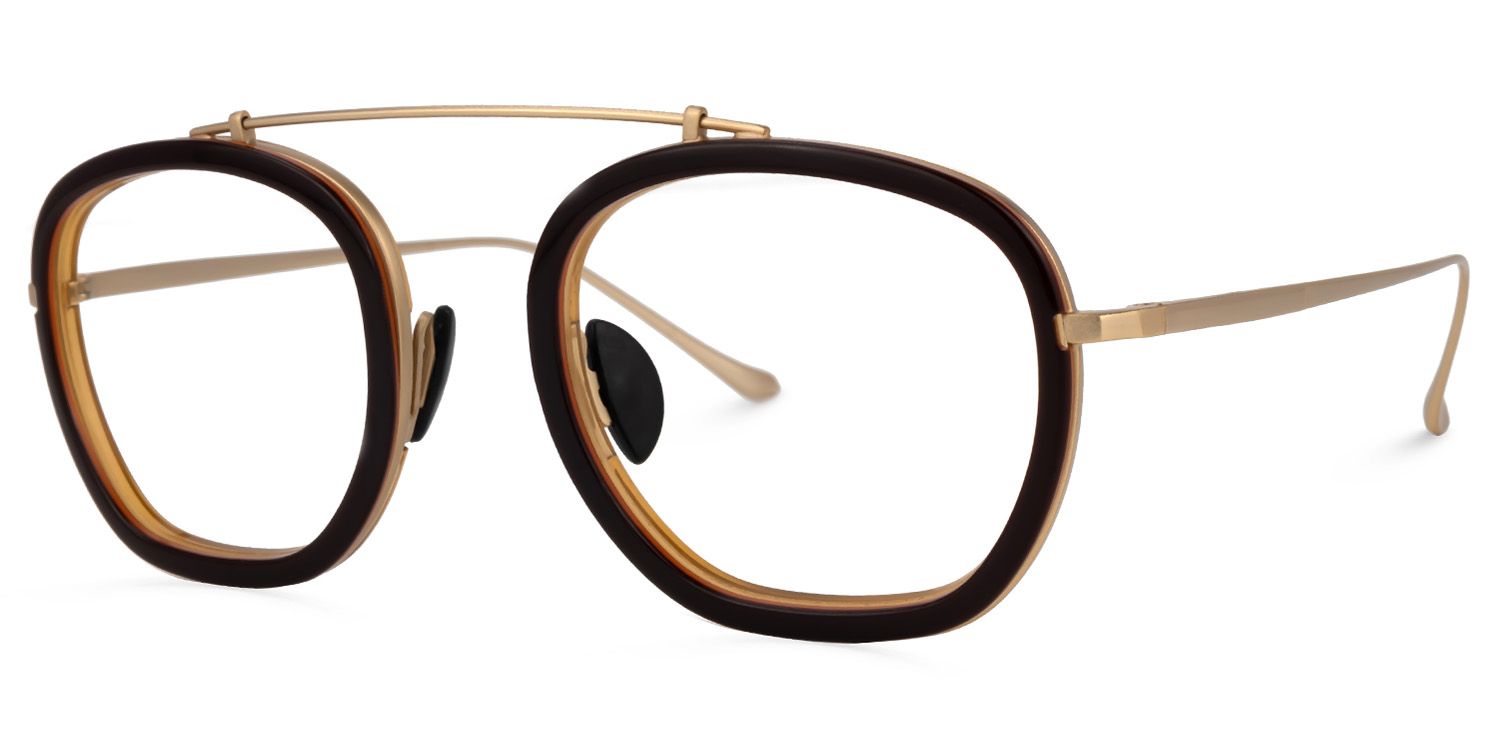 Aviator Brown Eyeglasses | Vooglam.com Front View