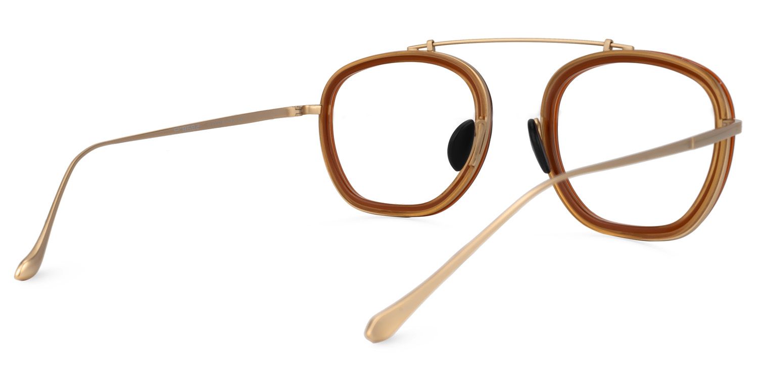 Aviator Brown Eyeglasses | Vooglam.com Side View