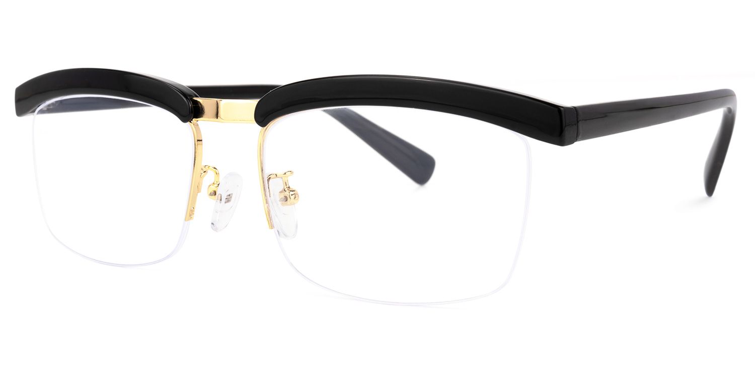 Browline Black Eyeglasses | Vooglam.com Front View