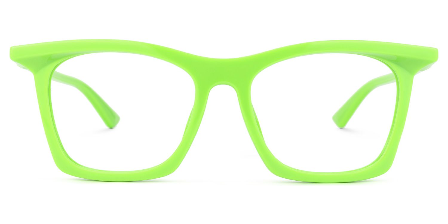 Rectangle Green Eyeglasses | Vooglam.com Angle View