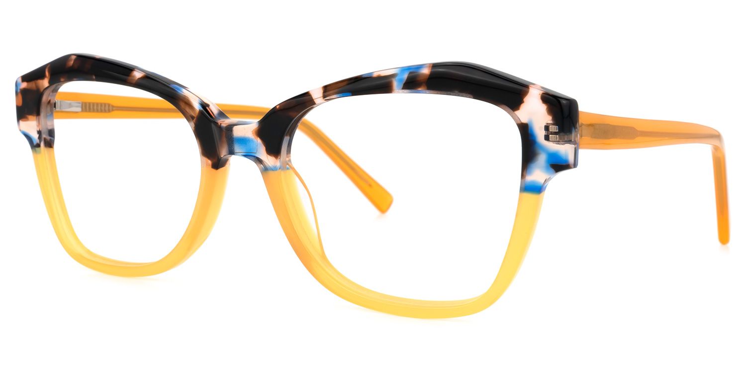 Rectangle Two-tone Eyeglasses | Vooglam.com Front View