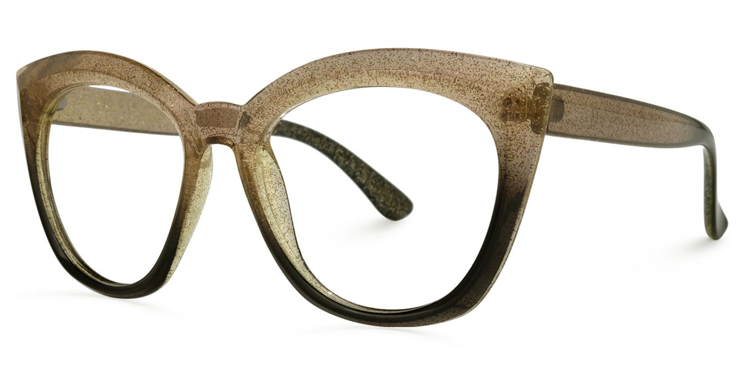 Cat Eye Grey Eyeglasses | Vooglam.com Front View