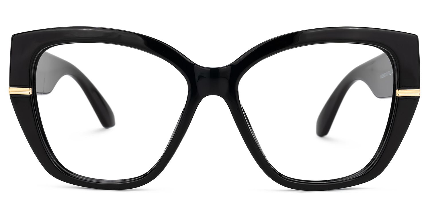 Gustavo - Cat Eye Black Eyeglasses | Vooglam Angle View