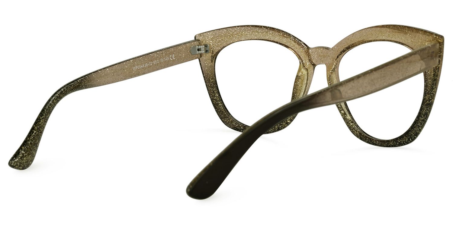 Cat Eye Grey Eyeglasses | Vooglam.com Side View