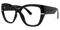 Gustavo - Cat Eye Black Eyeglasses | Vooglam Front View