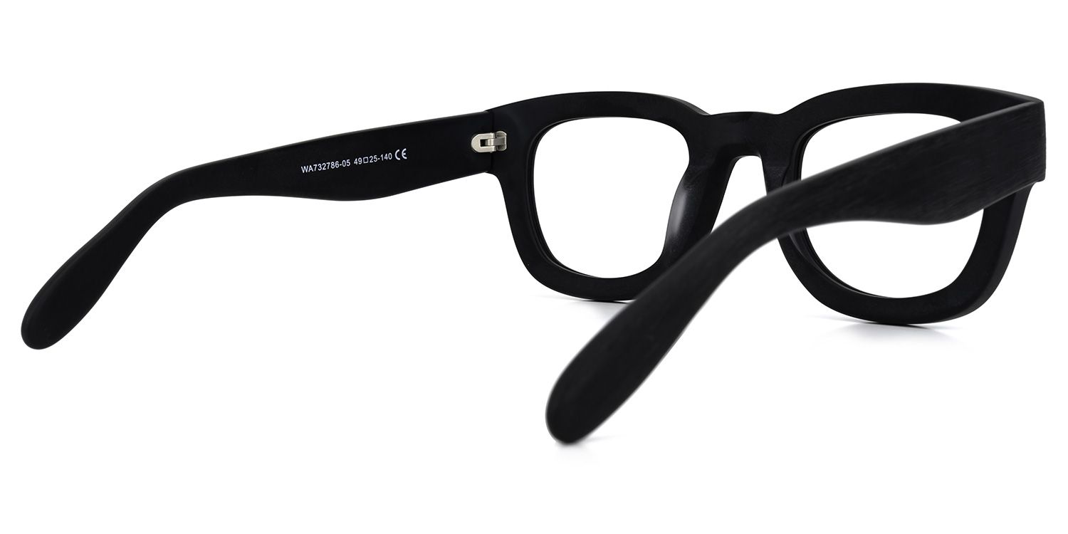 Rectangle Black Eyeglasses | Vooglam.com Side View