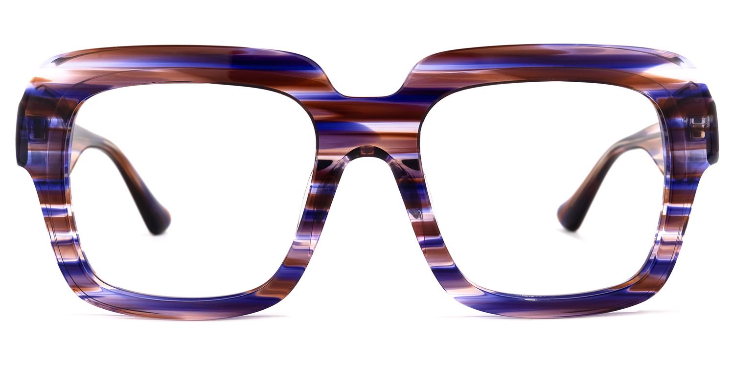 Square Purple Eyeglasses | Vooglam.com Angle View