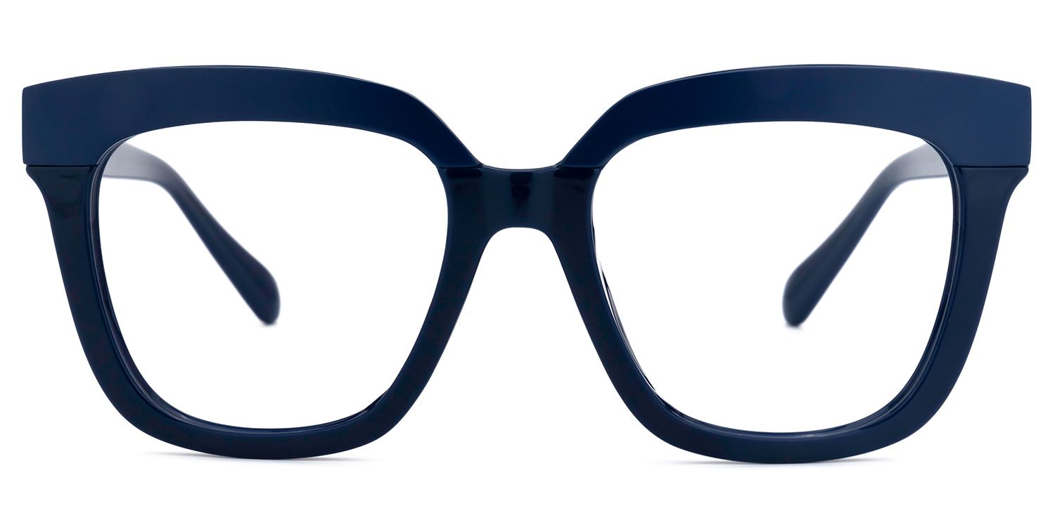 Britney - Square Blue Eyeglasses | Vooglam Angle View
