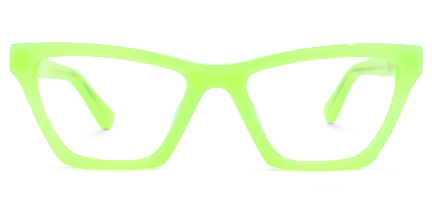 Rectangle Green Eyeglasses | Vooglam.com Angle View