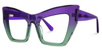 Bobbie - Rectangle Purple Eyeglasses | Vooglam Front View