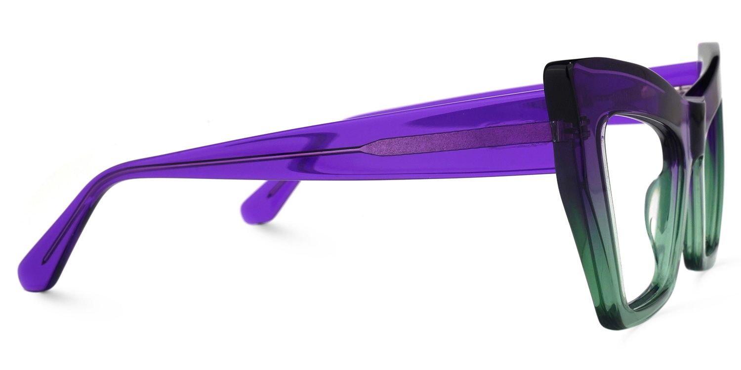 Bobbie - Rectangle Purple Eyeglasses | Vooglam 4