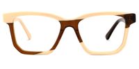 Rectangle Brown Eyeglasses | Vooglam.com Angle View