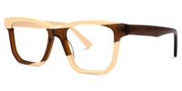 Rectangle Brown Eyeglasses | Vooglam.com Front View