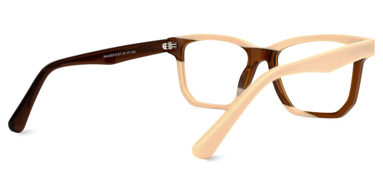 Rectangle Brown Eyeglasses | Vooglam.com Side View