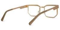 Resa - Eclectic Rectangle Gold Metal Frame Glasses | Vooglam Side View