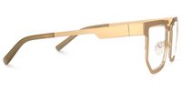 Resa - Eclectic Rectangle Gold Metal Frame Glasses | Vooglam 