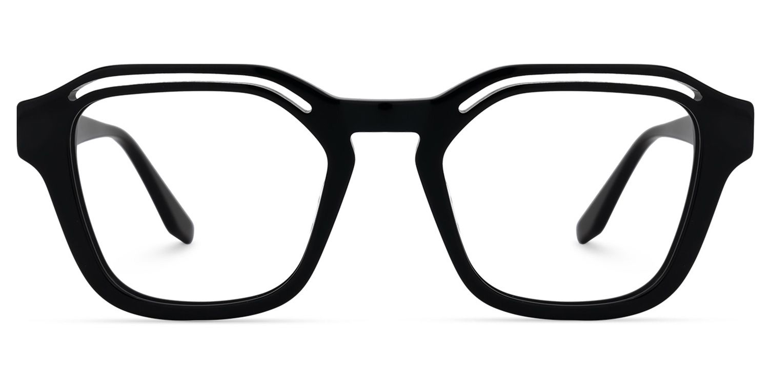Square Black Eyeglasses | Vooglam.com Angle View