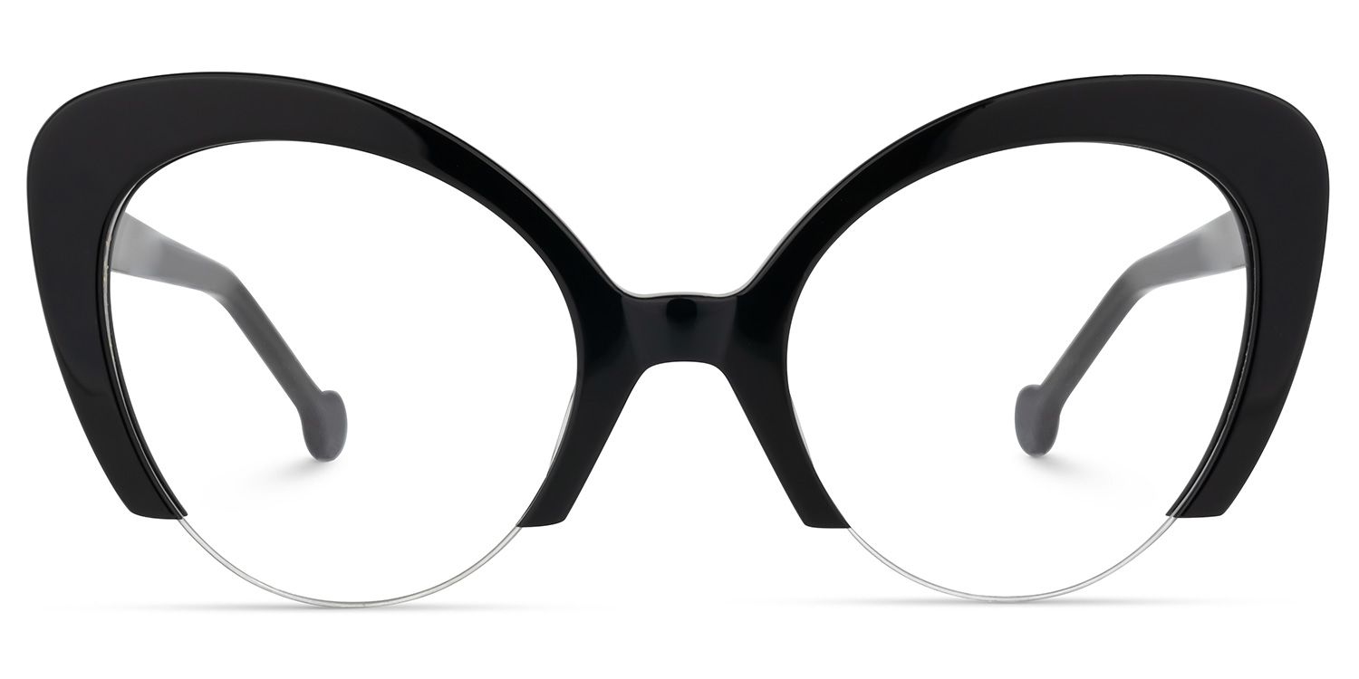 Salas - Cat Eye Black Eyeglasses | Vooglam Angle View