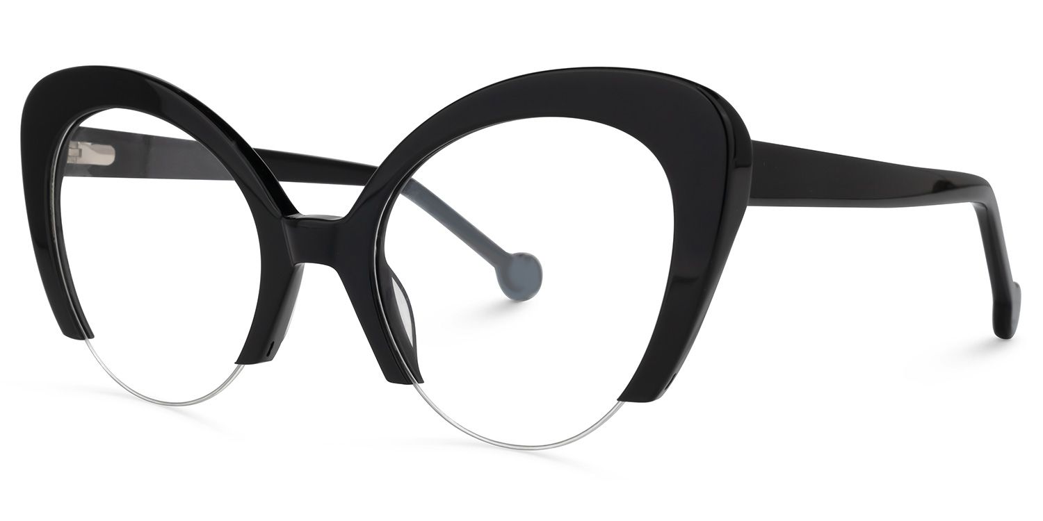 Salas - Cat Eye Black Eyeglasses | Vooglam Front View