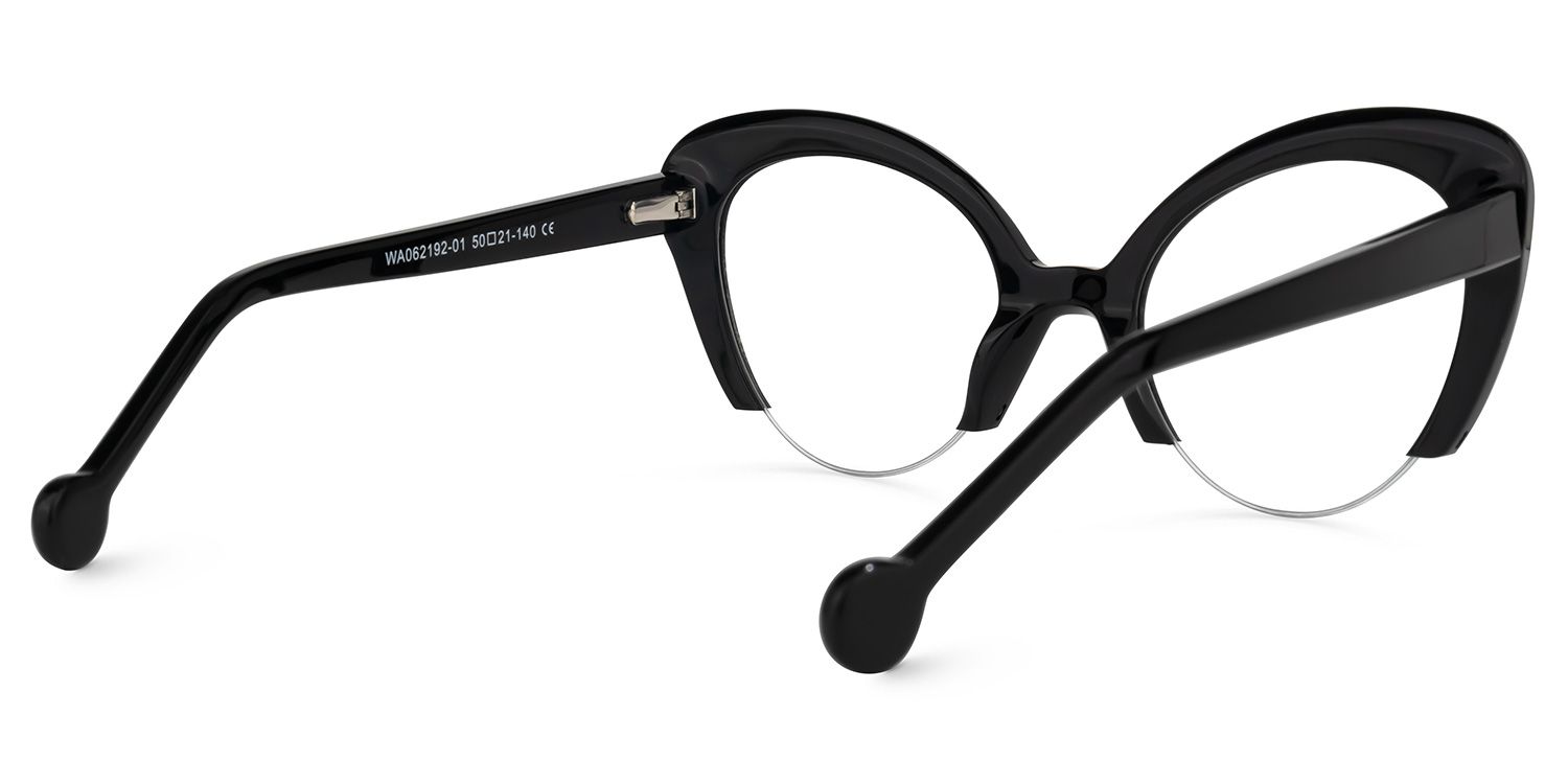Salas - Cat Eye Black Eyeglasses | Vooglam Side View