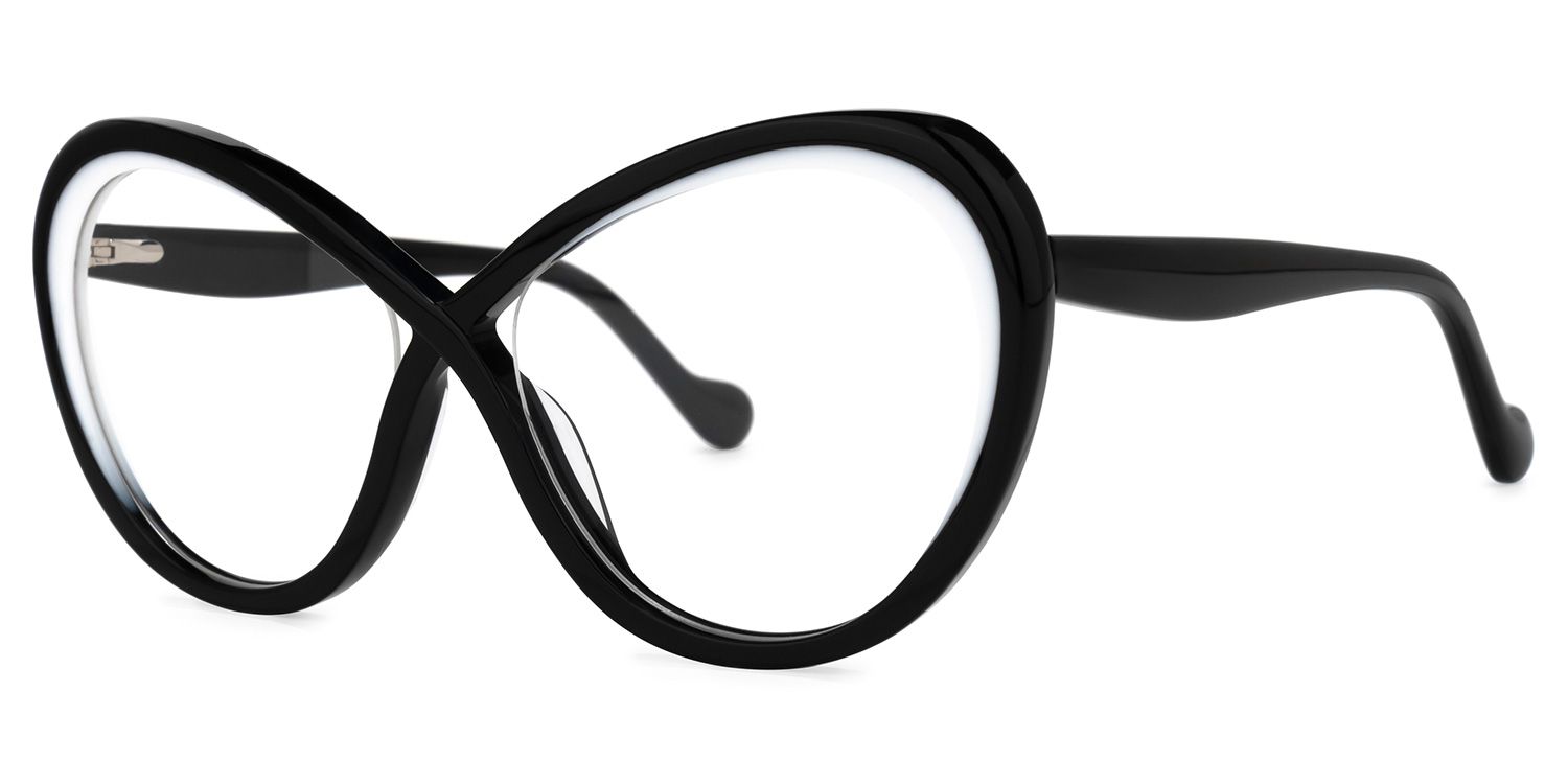 Belynda - Butterfly Black Eyeglasses | Vooglam Front View