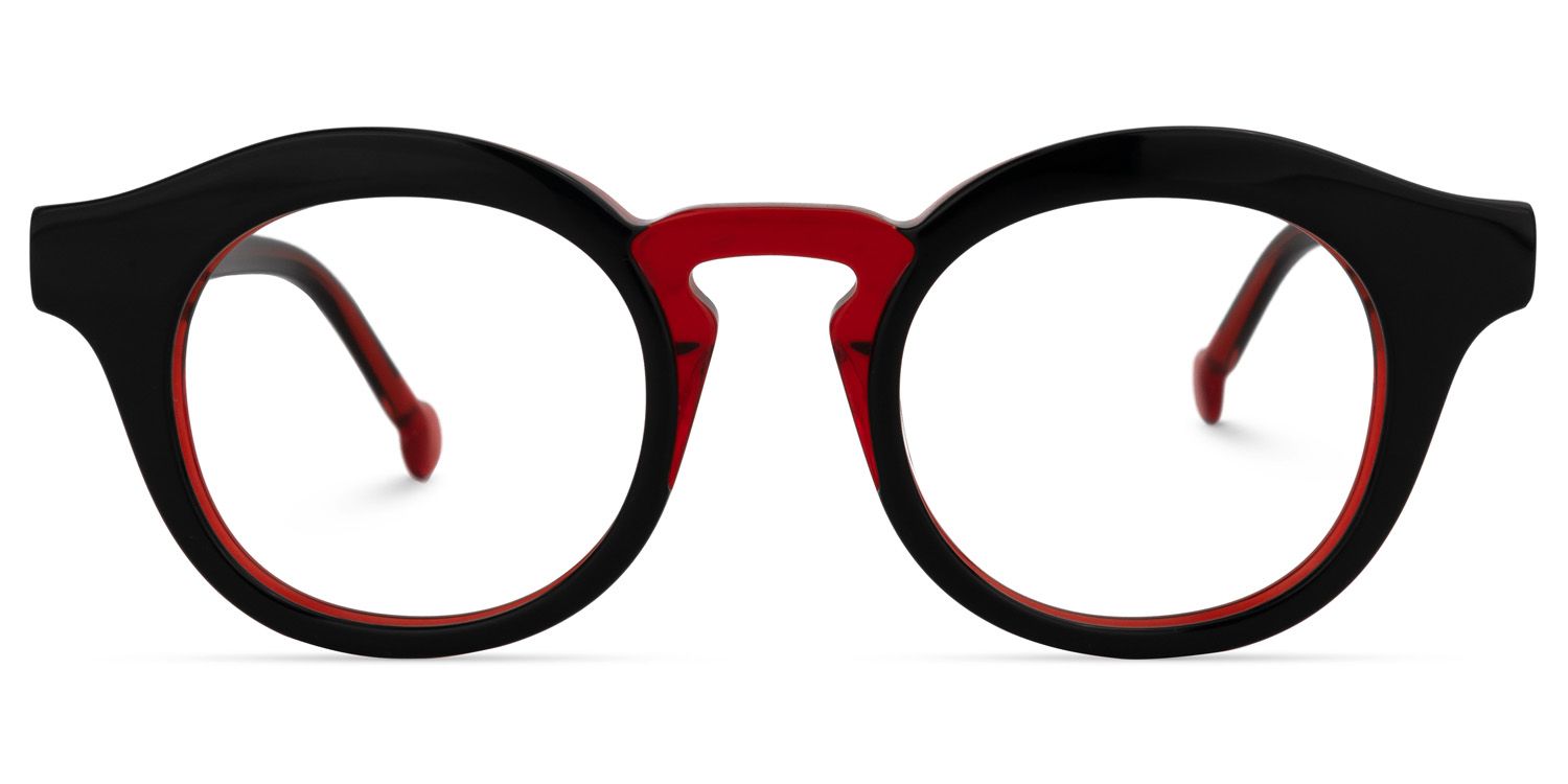 Round Black Eyeglasses | Vooglam.com Angle View