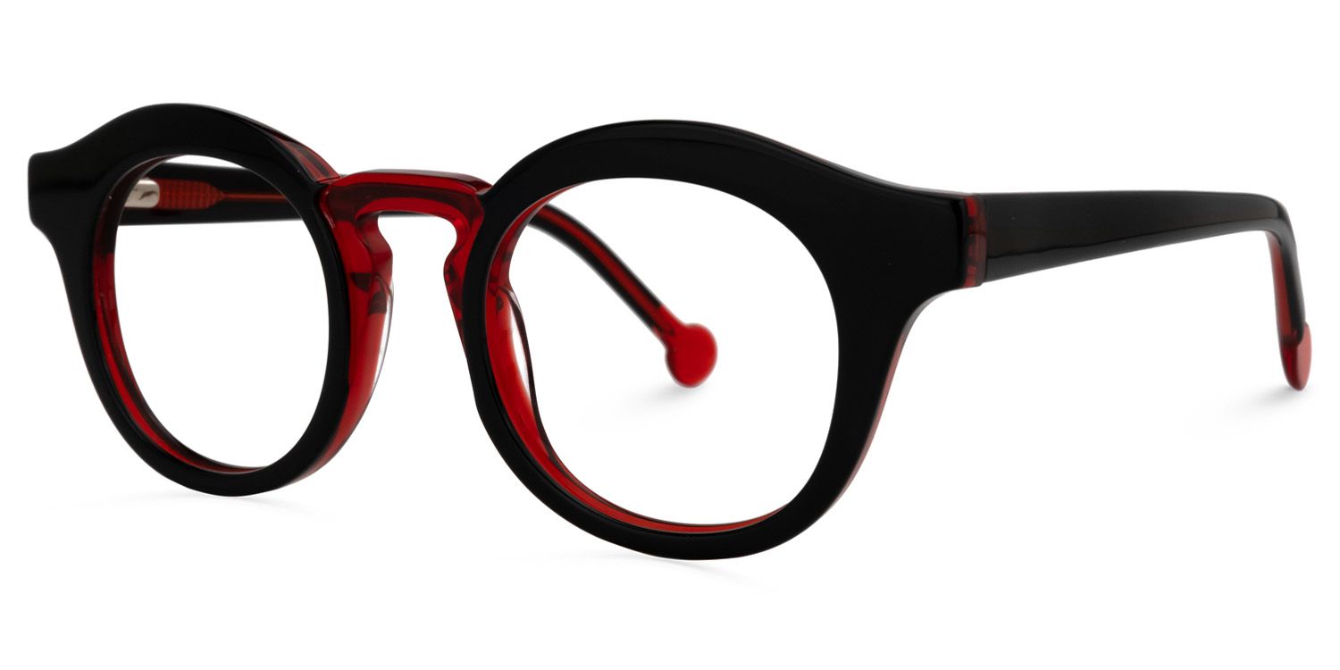 Round Black Eyeglasses | Vooglam.com Front View