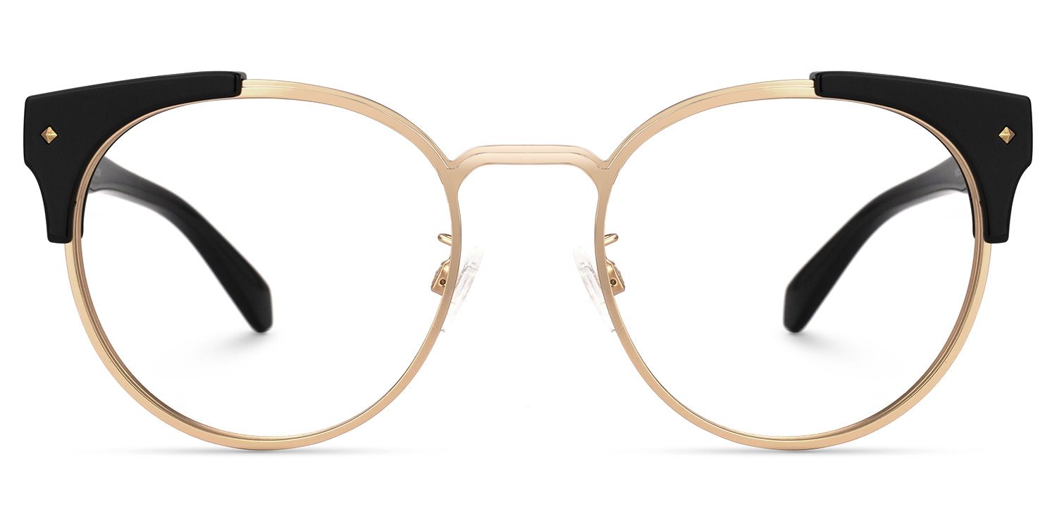 Round Gold Eyeglasses | Vooglam.com Angle View