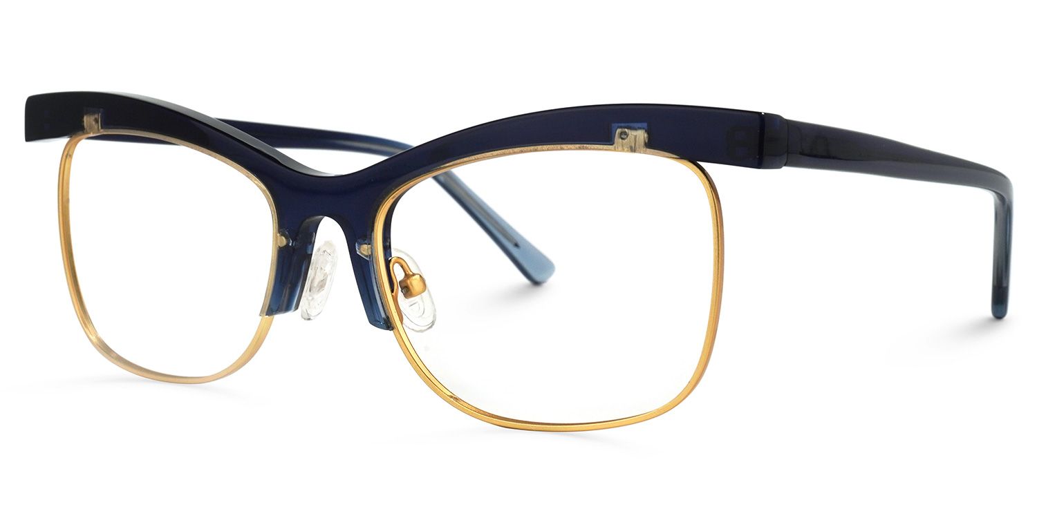 Browline Blue Eyeglasses | Vooglam.com Front View