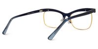 Browline Blue Eyeglasses | Vooglam.com Side View