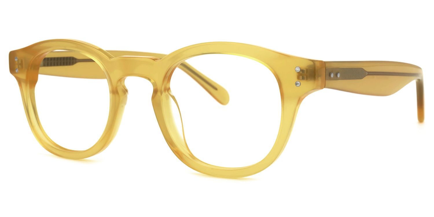 Round Yellow Eyeglasses | Vooglam.com Front View