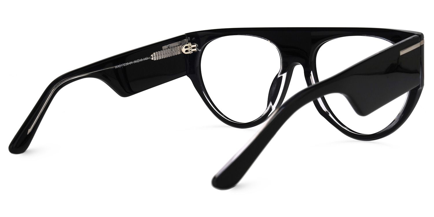 Beltran - Aviator Black Eyeglasses | Vooglam Side View