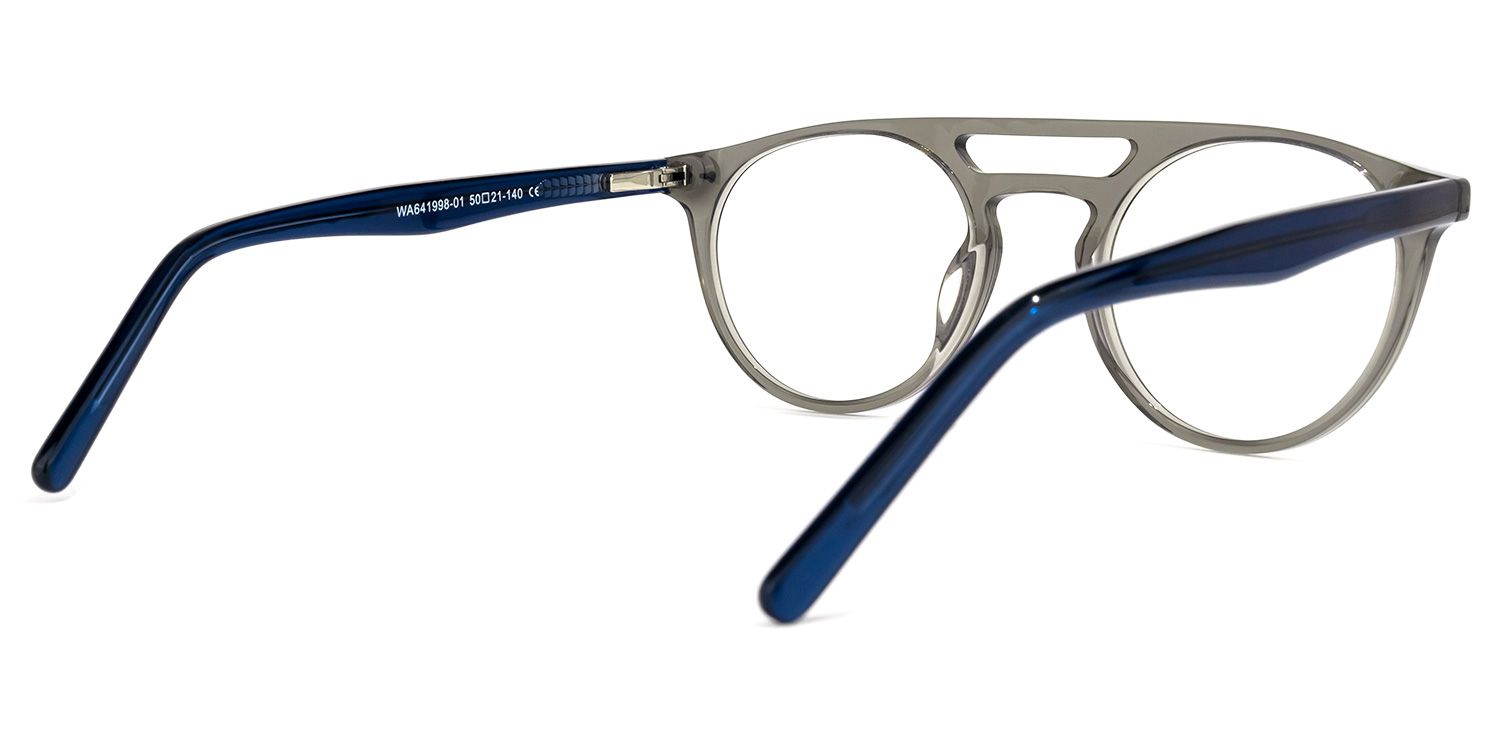 Aviator Grey Eyeglasses | Vooglam.com Side View