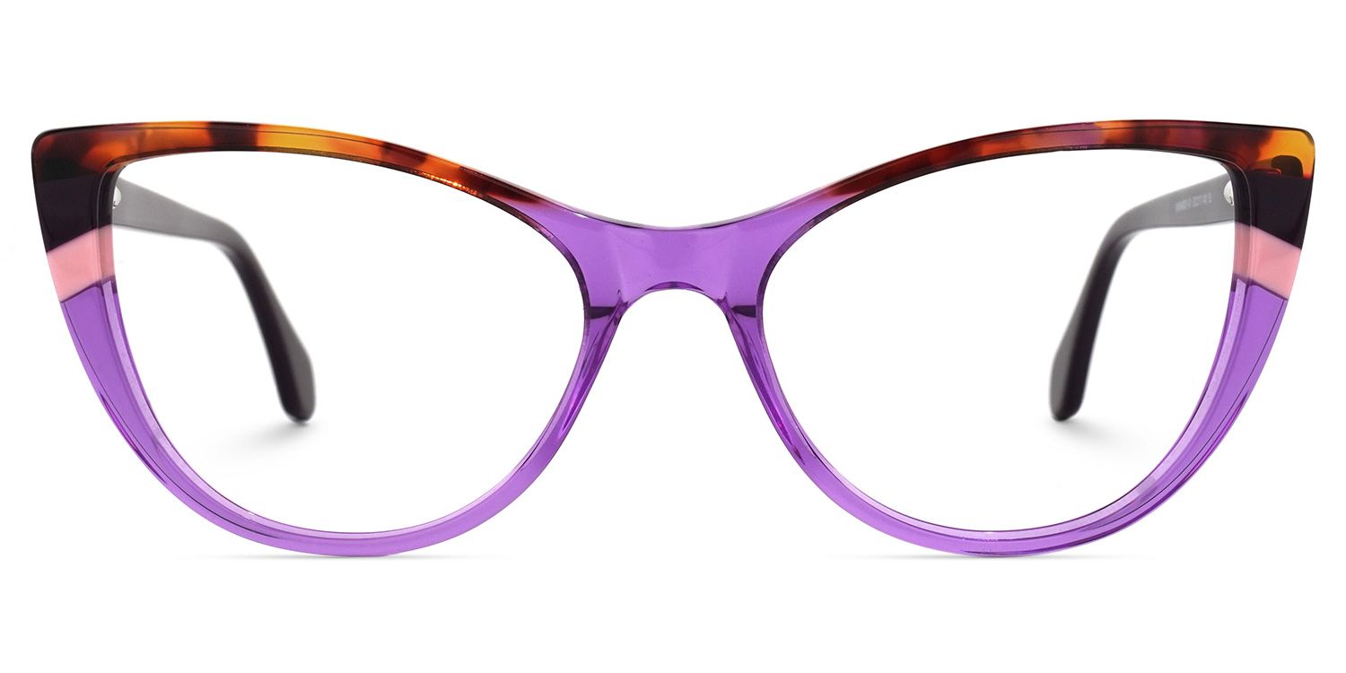 Cat Eye Purple Eyeglasses | Vooglam.com Angle View