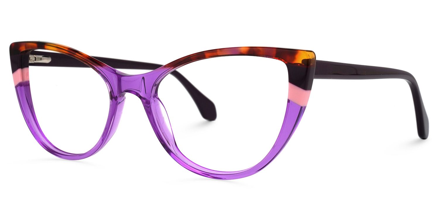 Cat Eye Purple Eyeglasses | Vooglam.com Front View