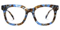 Square Blue Eyeglasses | Vooglam.com Angle View