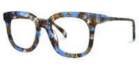 Square Blue Eyeglasses | Vooglam.com Front View