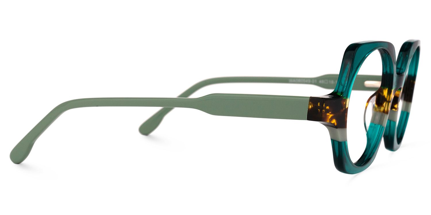 Square Green Eyeglasses by Vooglam.com - Product View 4