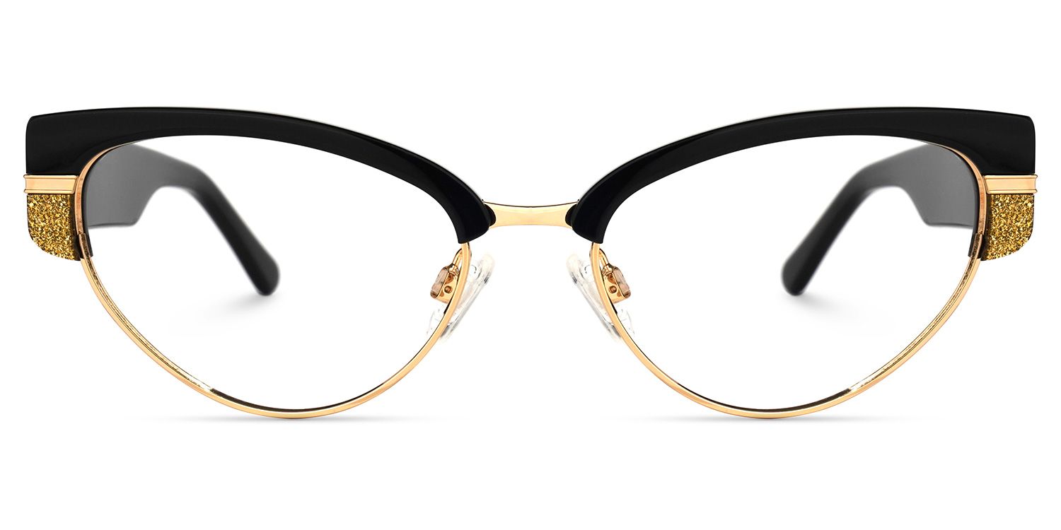 Browline Black Eyeglasses | Vooglam.com Angle View