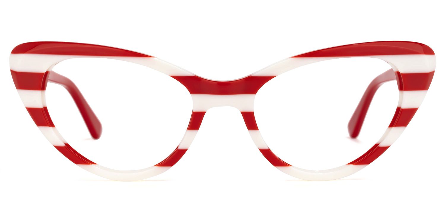 Castillo - Cat Eye Red Eyeglasses by Vooglam - Angle View