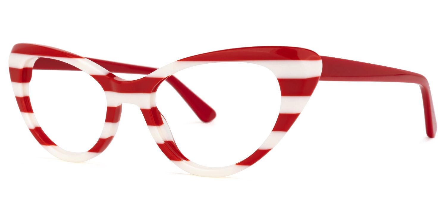 Castillo - Cat Eye Red Eyeglasses by Vooglam - Front View